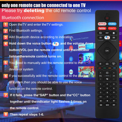 Voice Remote Control for phillips Voice TV Replacement. Universal Remote Control for Philip 4K UltraHD Smart Android TV with Google Assistant. for Philips 43" 50" 55" 65" 75" Class 5704 5504 5604 5806