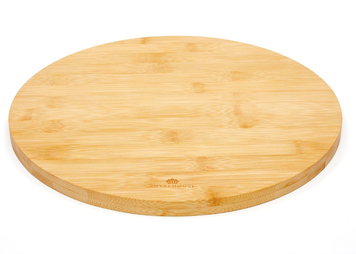 RoyalHouse Natural Bamboo Round Cutting Board for Kitchen, Chopping Boards for Meat & Vegetables, Cheese and Charcuterie Board, Serving Tray, 11.8" Round 0.6" Thick Pack of 1