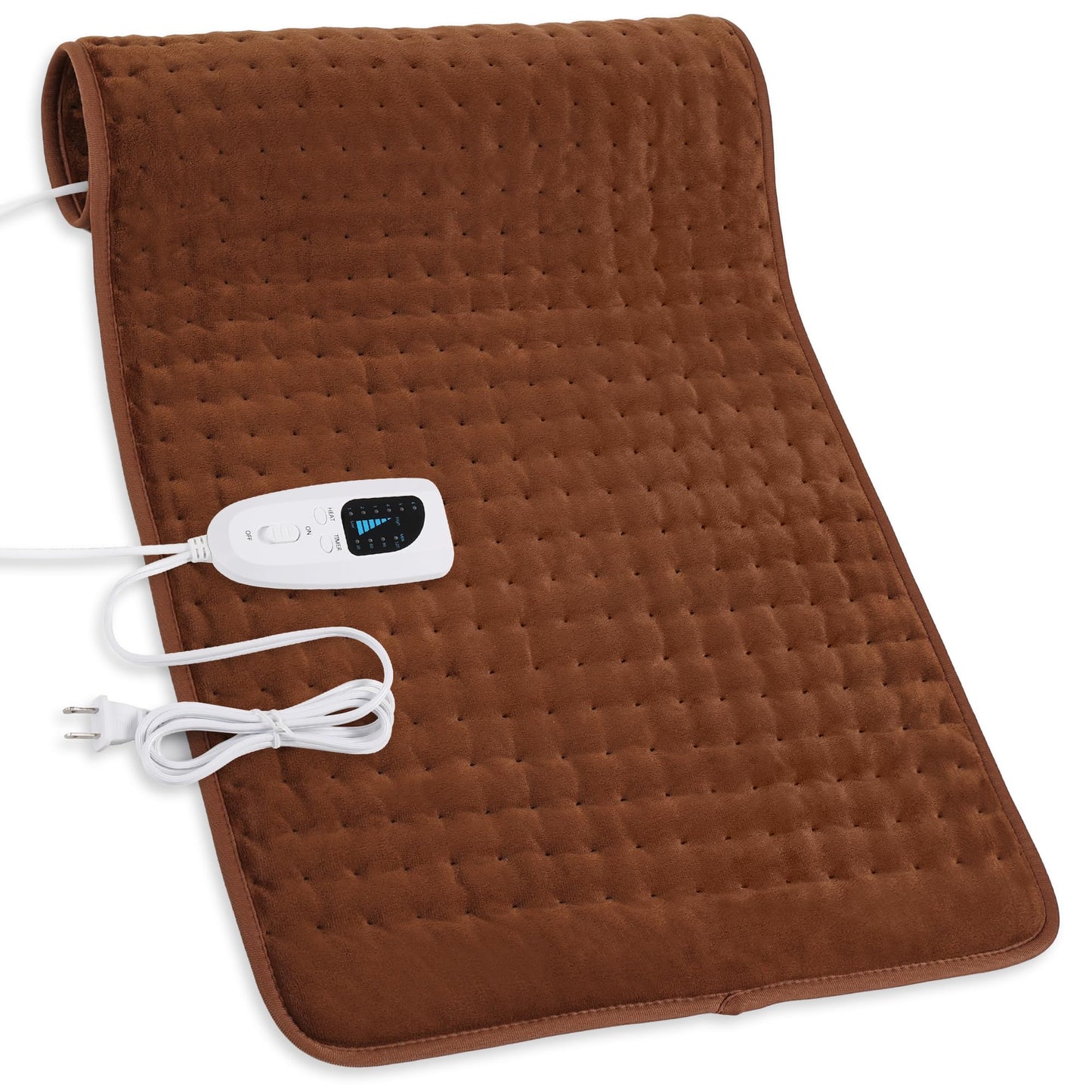 Heating Pad,Electric Heating Pads for Back,Neck,Abdomen,Moist Heating Pad for Shoulder,Knee,Arms,Legs,Dry/Moist Heat & Auto Shut Off,Birthday Gifts for Men and Women(Light Gray, 24''×12'')