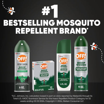 OFF! Deep Woods Insect Repellent Spray - 30% DEET, 6 Oz | Pack of 4 for Mosquito & Tick Protection