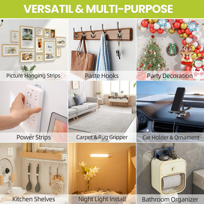 Double Sided Tape Heavy Duty, Removable Nano Double Sided Adhesive Tape, Clear Mounting Tape Picture Hanging Adhesive Strips Waterproof for Walls Photo Crafts Carpet Poster, 1" x 16.5FT
