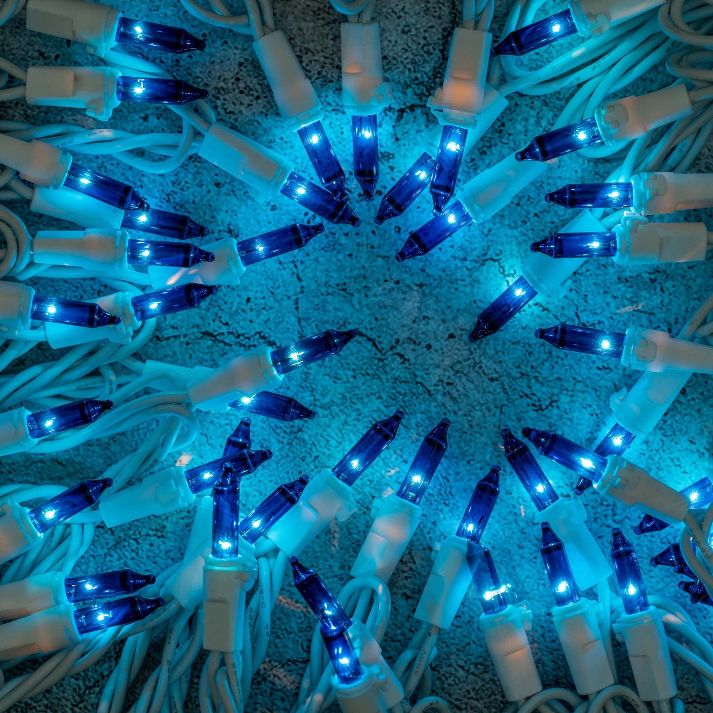 YULETIME 200 Blue Christmas String Lights, 2-Set 33 ft 100 ct White Wire