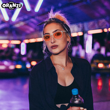 ORANZI 2 pack 98.6% Blue Light Blocking Glasses Men Woman for Better sleep, Computer Gaming Glasses Blue Light Filtering Amber Lenses Anti-Fatigue & Eye Strain