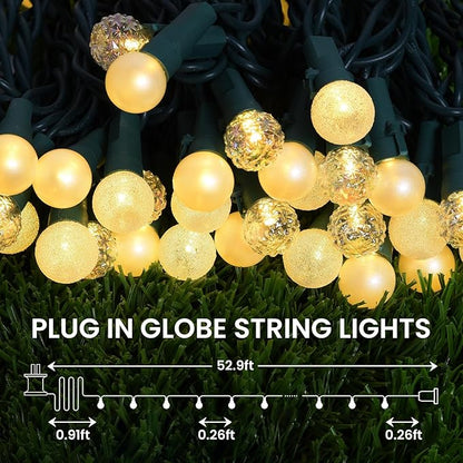 Globe String Lights, 200 LED Mix-Ball Fairy Lights Plug in UL Listed 67FT Christmas Tree Lights Christmas Outdoor Indoor Fairy Lights for Bedroom Tree Patio Party Garden Wedding, Warm White