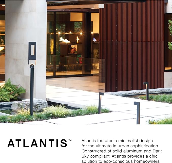 Hinkley Atlantis 1518CD-LL Large LED Low Voltage Landscape Pathway Light - 12v, Dimmable, Aluminum & Natural Wood - Cedar