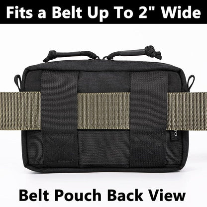 Belt Pouches for Men - Water Resistant Small Belt Bag with USA Flag Patch | EDC Organizer for Work & Travel