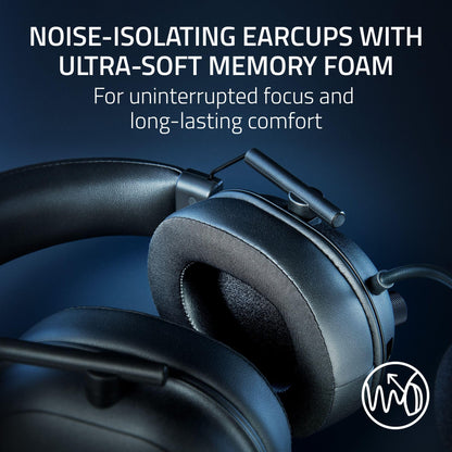 Razer BlackShark V2 HyperSpeed Wireless Gaming Headset: 280g Lightweight - THX Spatial Audio - Bendable Mic - 50mm Drivers - 2.4GHz, Bluetooth or USB - 70 Hr Battery w/USB Type C Charging - Black