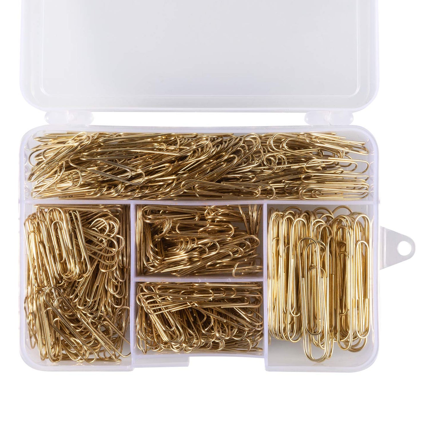 Deoot 600 Paper Clips,Office Gold Paper Clips Assorted Sizes(Small,Medium and Jumbo) 28 mm,33mm,50 mm