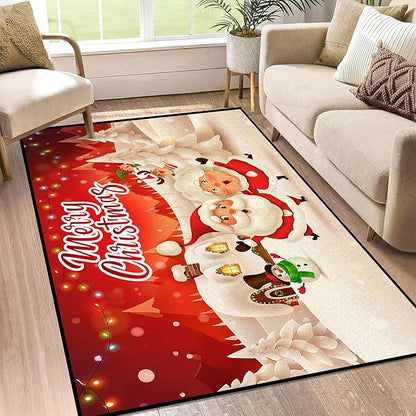 2' X 3' Merry Christmas Rug,Christmas Trees Decorative Indoor Bedroom Xmas Winter Welcome Door Mat Anti-Slip Rubber Area Rug for Seasonal Holiday Decoration,23.6" X 35.4"