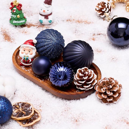 Navy Blue Christmas Ornaments Set for Xmas Tree, 50ct Shatterproof Christmas Balls Ornaments, Christmas Tree Decorations Hanging Ball for Holiday Party Decor(1.57"-2.36")