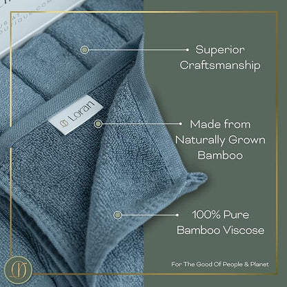 Tidal Blue Facial Washcloths Set of 6 Soft Cloths 10” x 10” 100% Viscose