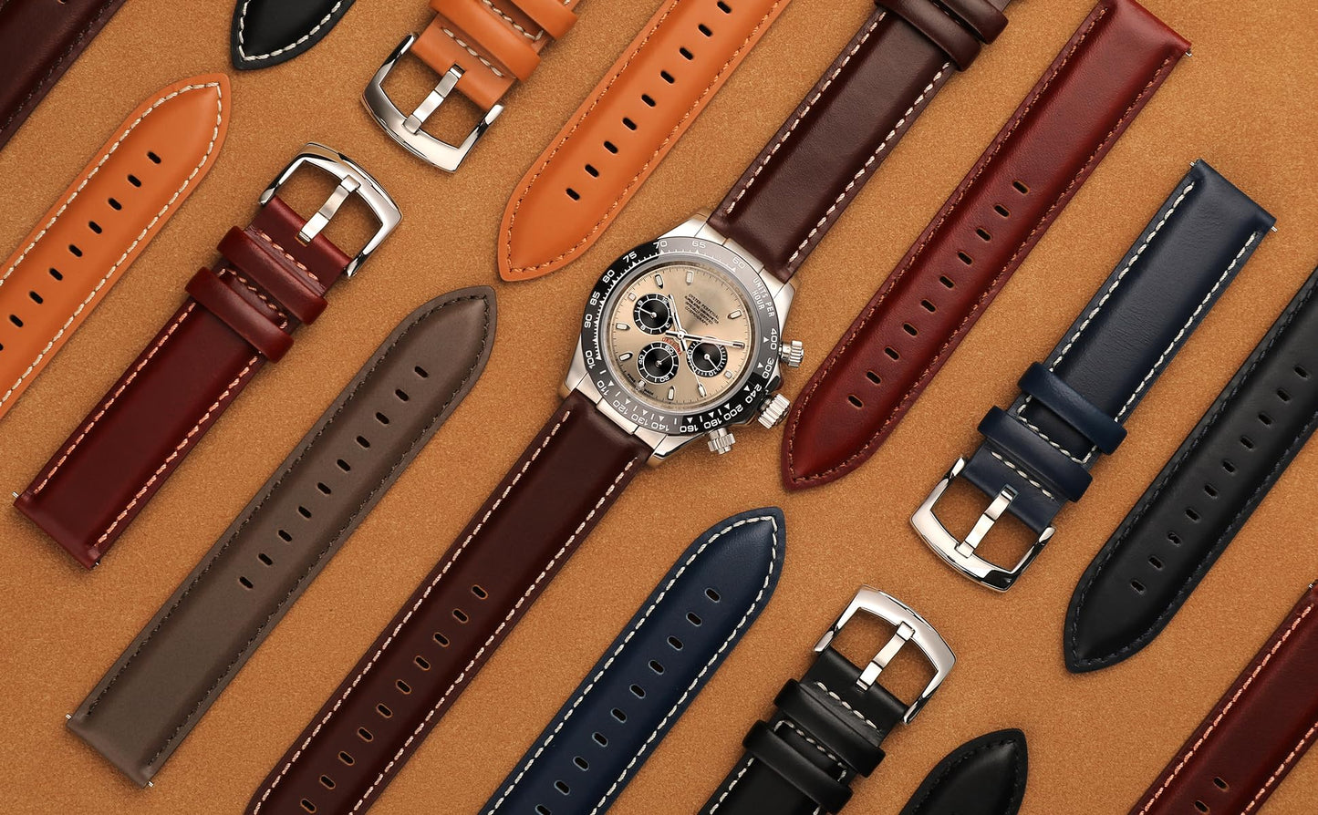 CORROPELLE Leather Watch Bands Quick Release, Elegant Top Grain Leather Watch Straps Band Replacement for Men and Women, Watch and Smartwatch, Choice of Width 18mm 19mm 20mm 21mm 22mm