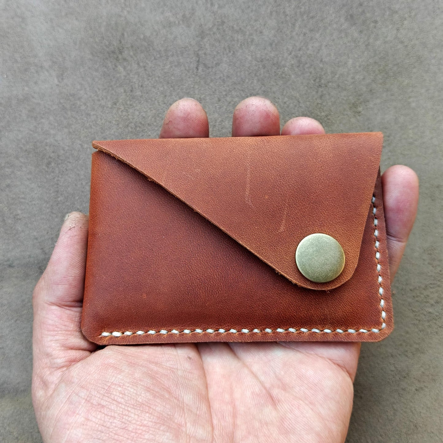 Handmade Leather Business Card Holder, Credit Card Wallet for Men and Women (Brown)