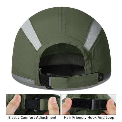 GADIEMKENSD 2 Pack Foldable Sports Sun Cap Men Women UPF50+ Protection Golf Hat Reflective Running Hat Cooling Summer Baseball Cap Hiking Camping Orange