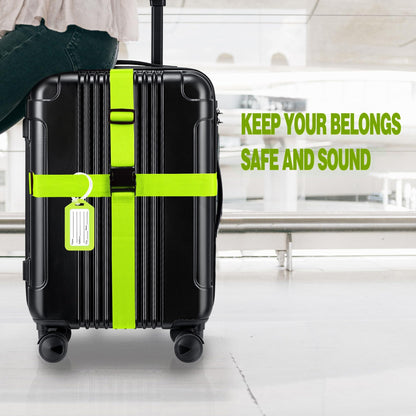 Gostwo 8 Pack Luggage Straps and Tags Set - 4 Straps, 4 Tags, Suitcase Belt