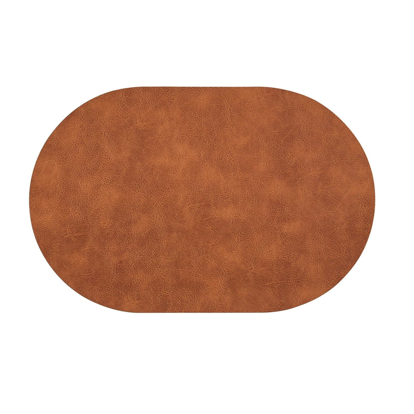 YLUSUJAKX Faux Leather Placemats Set of 8, Heat Resistant Oval Placemats 12" x 18", Waterproof Non-Slip Dining Table Mats for Kitchen Farmhouse Modern Home Decor