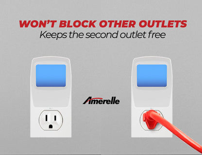 Amerelle Always-On Blue Night Light, 2 Pack (71282) - Slim, Plug-in, LED Light with a Soft, Cool Blue Glow - Suitable for Bedrooms, Bathrooms, Hallways, Kitchen, or Nursery