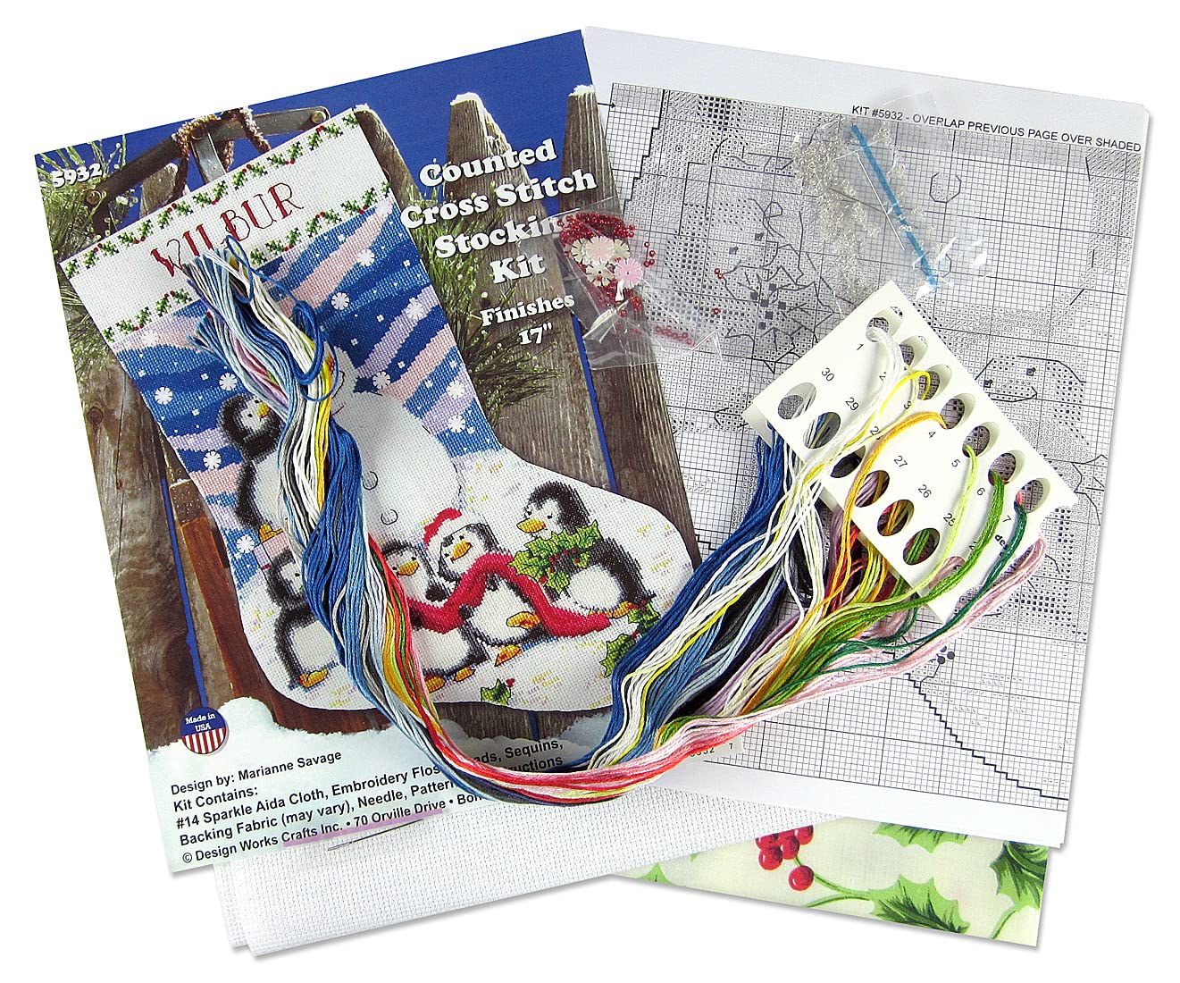 Design Works Crafts Dressing Frosty Counted Cross Stitch Stocking Kit, by The Yard