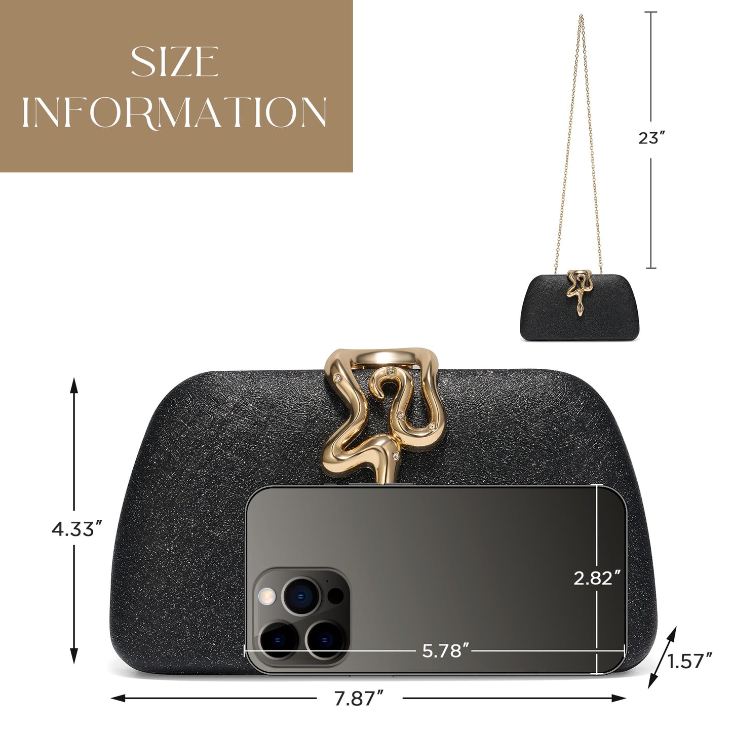 SWEETV CHUNLI Glitter Clutch Purses for Women Elegant Evening Bag for Parties, Weddings, and Formal Events