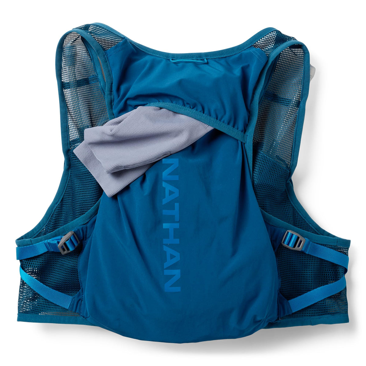 Nathan Unisex Hydration Vest - Lightweight, Quick-Fit Size Adjustment, Includes Two 14oz Hydrapak Flasks, 4L Storage, Six Pockets for Running Essentials,Pinnacle Breeze, Sailor Blue/Deep Blue S-M