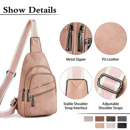 Sling Bag Crossbody Bags for Women Small Cross Body Bag Fanny Packs Chest Sling Purse for Daily Travel Leisure Sport