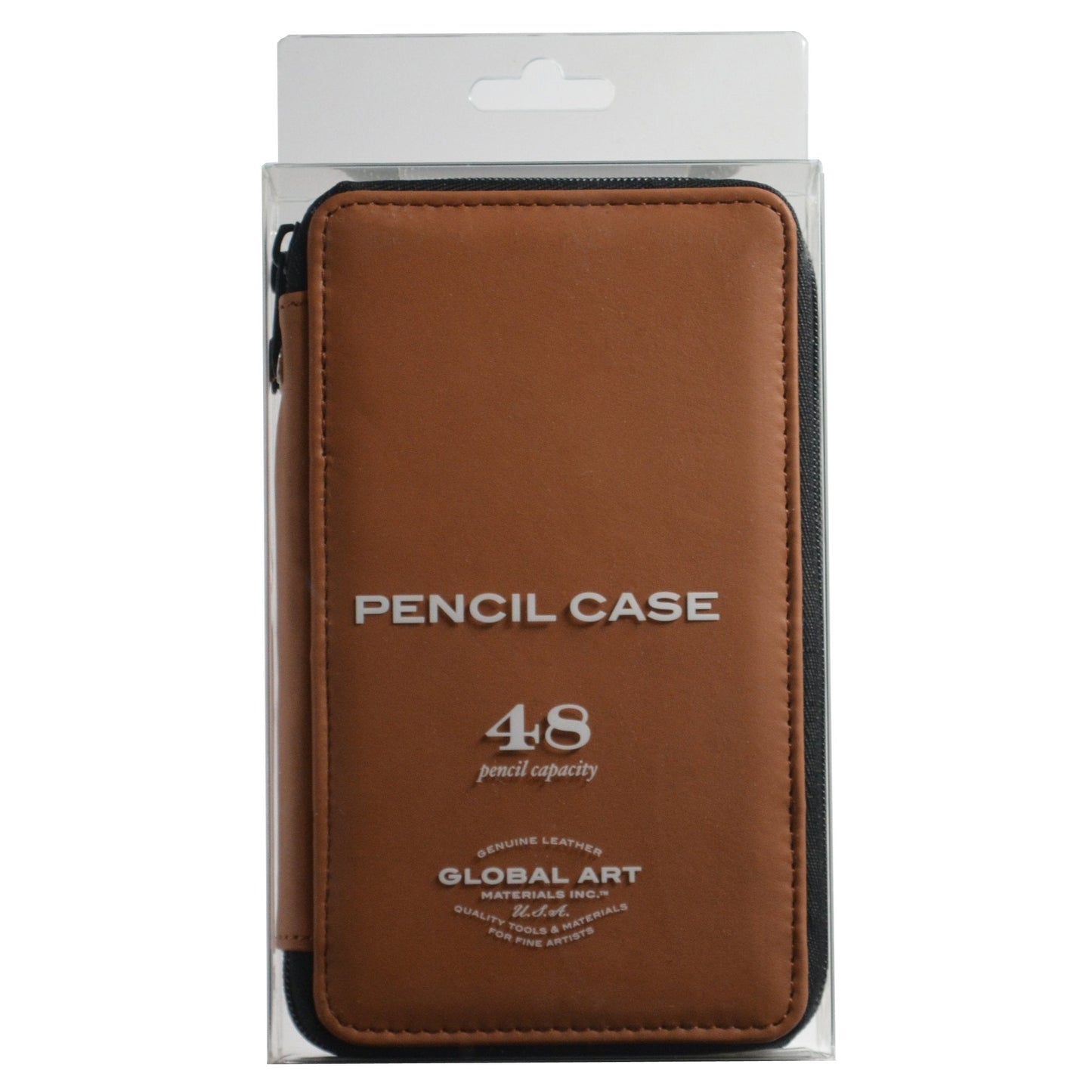 Speedball Art Products Genuine Leather Storage Case for Pencils, Markers, Pens and Art Supplies, Holds Up To 48 Standard Pencils, Antique Brown
