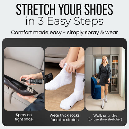 FootMatters Professional Boot & Shoe Stretch Spray – Softener for Leather, Suede, Nubuck, Canvas – 4 oz