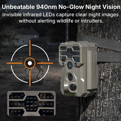 GardePro A80 WiFi Trail Camera (Non-Cellular), 4K Video & 64MP Photo, Live View, No-Glow IR Night Vision, Motion Detection