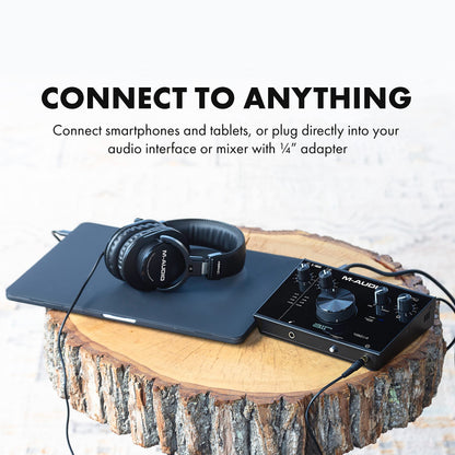 M-AUDIO HDH40 - Over Ear Studio Headphones with Closed Back Design, Flexible Headband and 2.7m Cable for Studio Monitoring, Podcasting and Recording