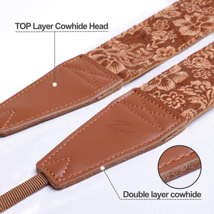 Padwa Lifestyle Cork Camera Strap - 2" Top Layer Cowhide Head Camera Straps for Photographers,Natural Log Crackle Art Print Style,Soft Chamois Velvet Padded Strap Quick Release fits All Cameras