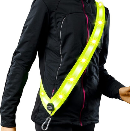 Rechargeable LED Safety Vest - Reflective Lighted Sash for Night Running | Dog Walking Gear