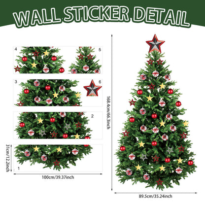 Kasubeso Large 66 x 33 inch Large Christmas Tree Wall Decals Removable DIY Pine Tree Xmas Wall Decor Merry Christmas Wall Stickers for Bedroom Office Living Room Window Clings Party Decoration