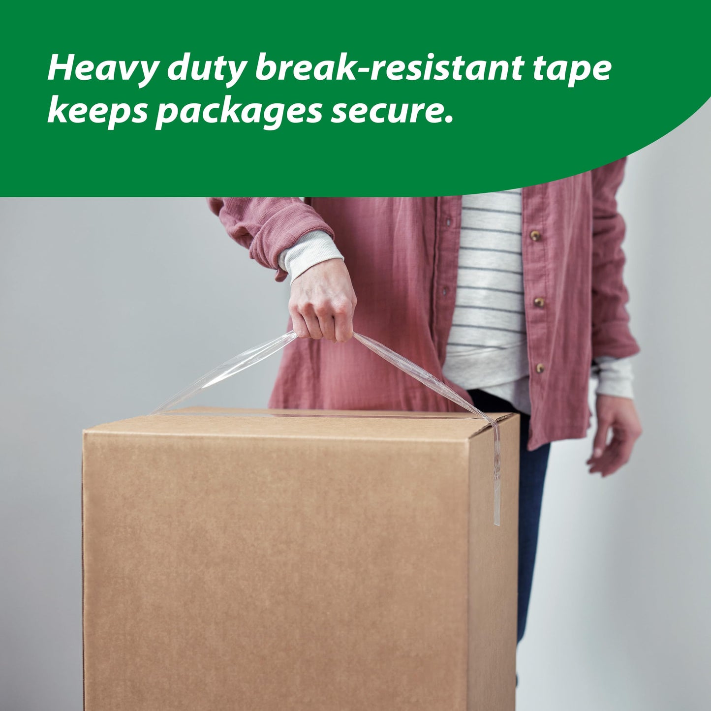 Duck HD Clear Packing Tape Refills - 6 Rolls of Heavy Duty Shipping and Moving Packing Tape - Clear Strong Packaging Tape for Boxes, Packing and Moving Supplies - 1.88 In. x 54.6 Yards (441962)