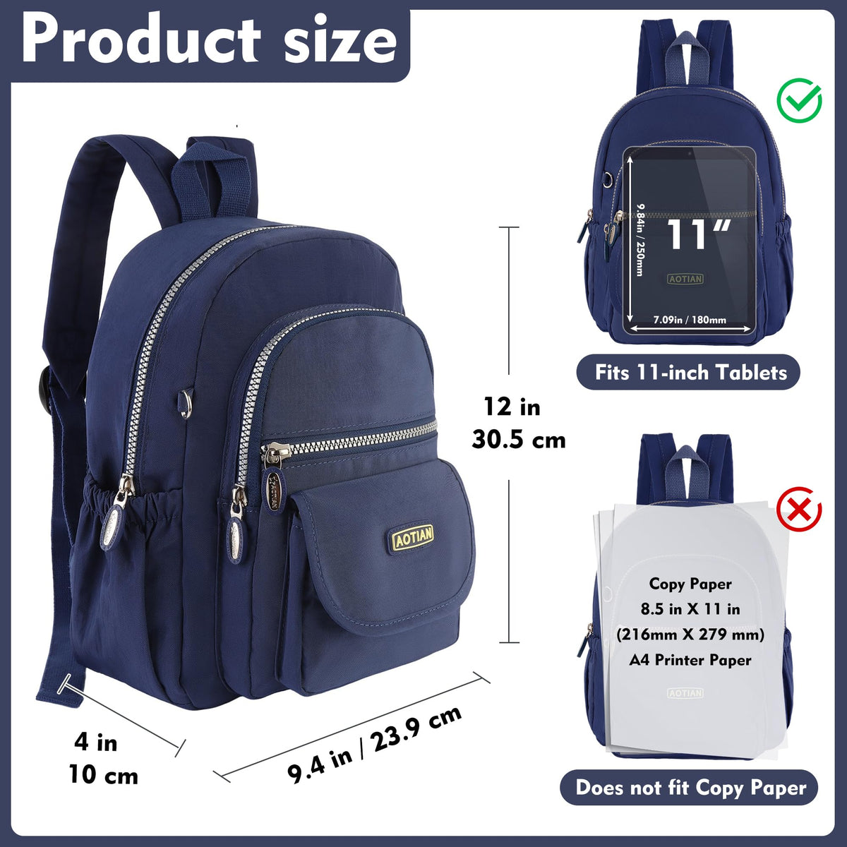 AOTIAN Mini Nylon Women Backpacks Casual Lightweight Small Daypack for Girls