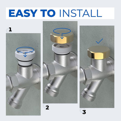 Xinafan Vacuum Breaker Replacement Kit for VACVBKX1B Traditional Anti-Siphon Frost-Free Sillcock Valves Hose Bib Sillcock Valve Replacement Assembly for Outside Repair Accessories, Brass Cap