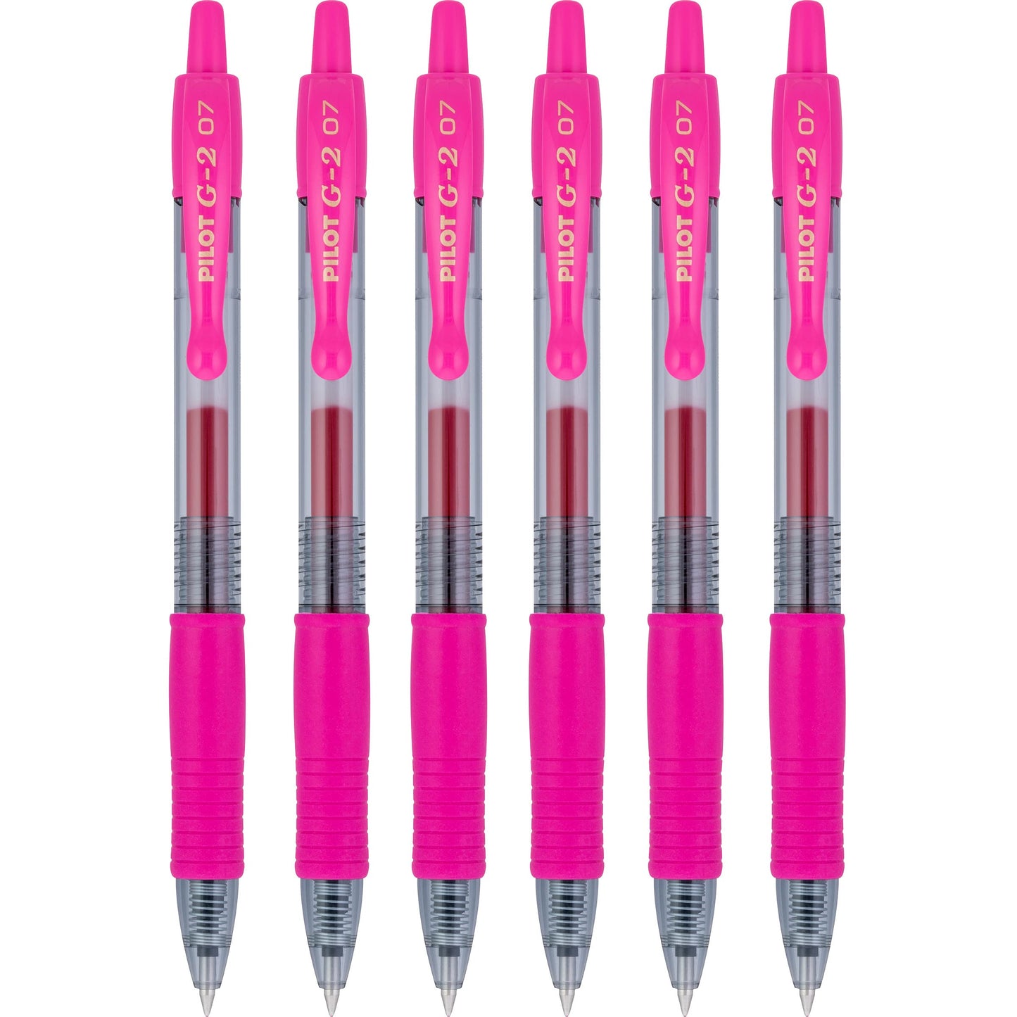 PILOT G2 Premium Refillable & Retractable Rolling Ball Gel Pens, 0.7mm Fine Point, Pink, 6-Pack