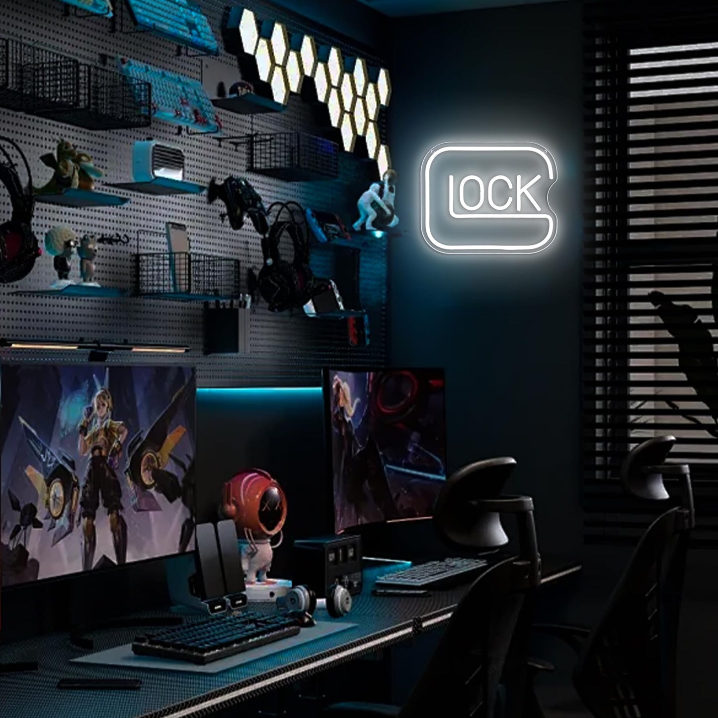 Lock Neon Signs for Wall Decor,Dimmable Game Neon Light for Gamer,Usb Powered Gaming Lights for Man Cave Bedroom Game Room Bar Birthday Gifts(9.8 * 11.8in)