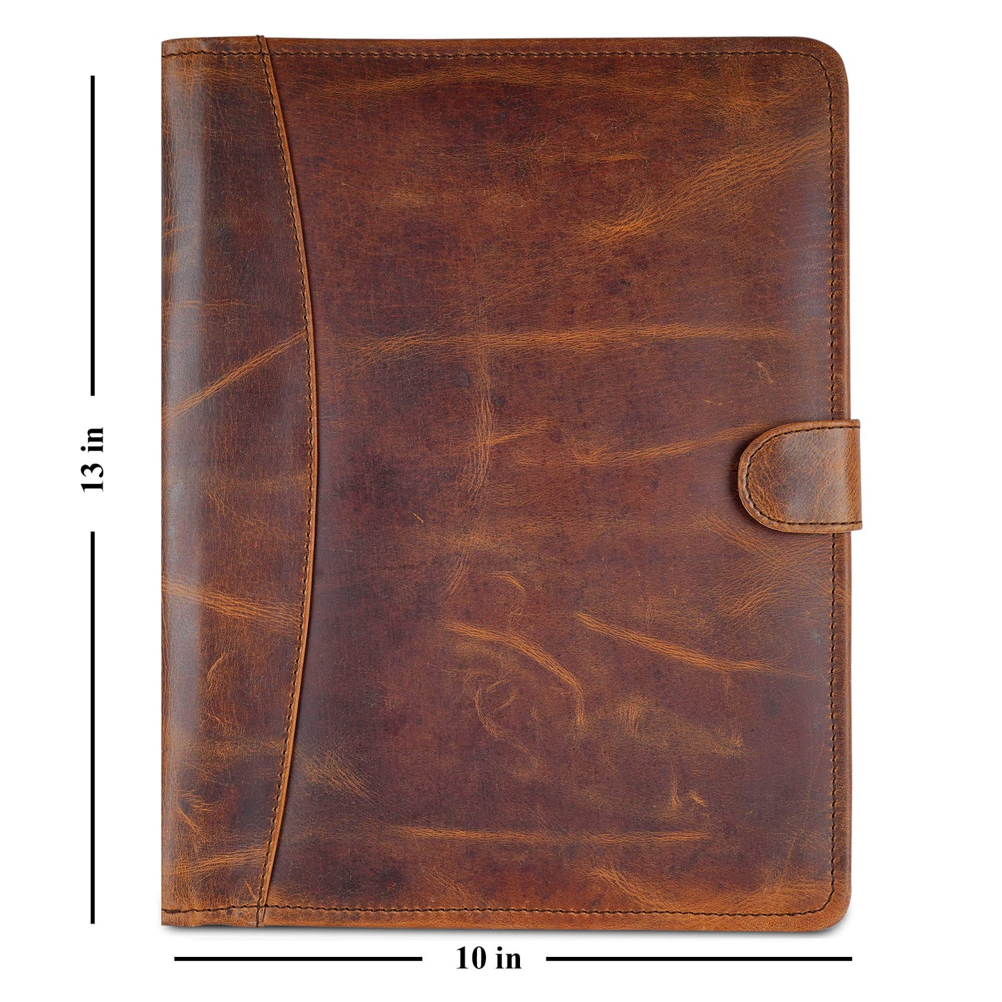 CestAntiQ, Leather Padfolio Legal Pad Portfolio Organizer | Handmade Executive Notebook Binder | Heavy Duty Full Grain Cow Hide Resume Interview Folio for Men Women, Rustic NoteBook Folder (brown)