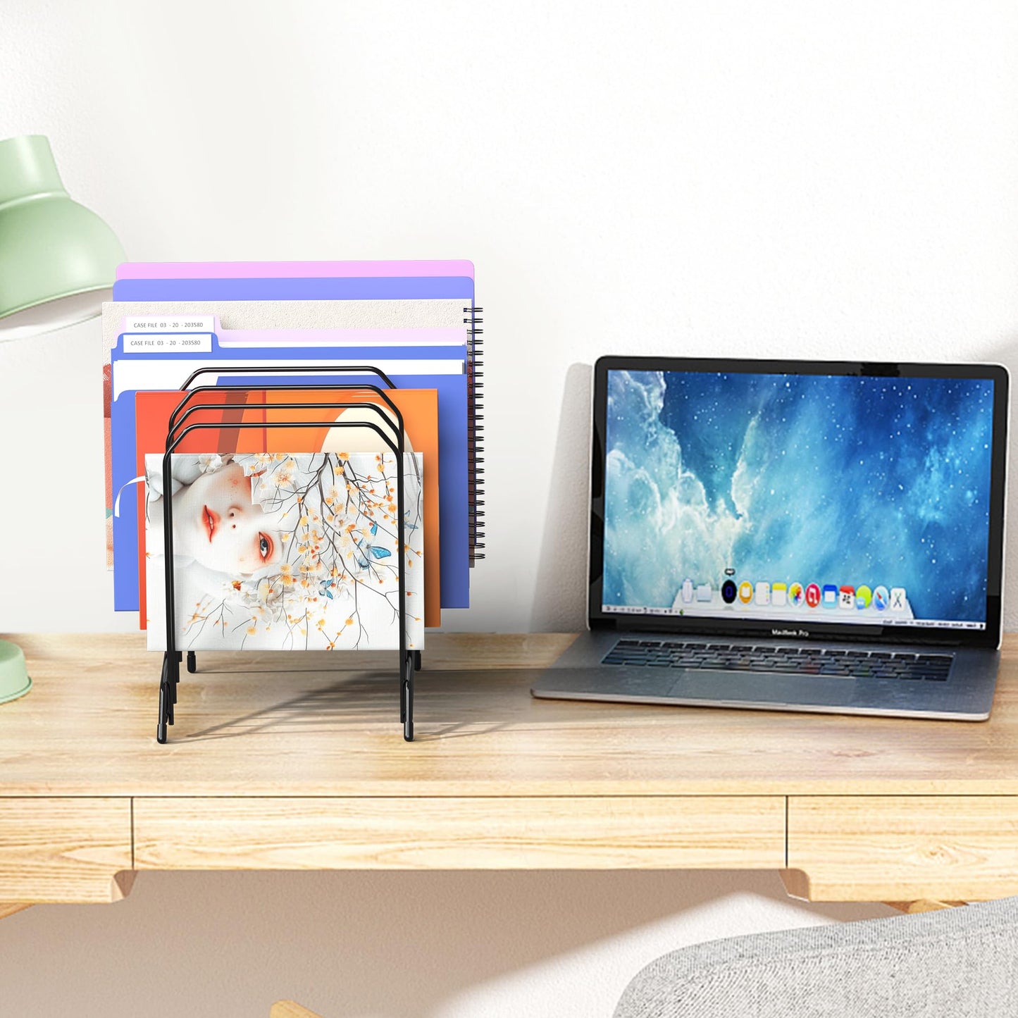 Gawerk Incline Metal Desk Magazine Folder Holder, Sorter Desk File Organizer with 8-Section Vertical Compartments Rack File Organizer for Office, Home, School