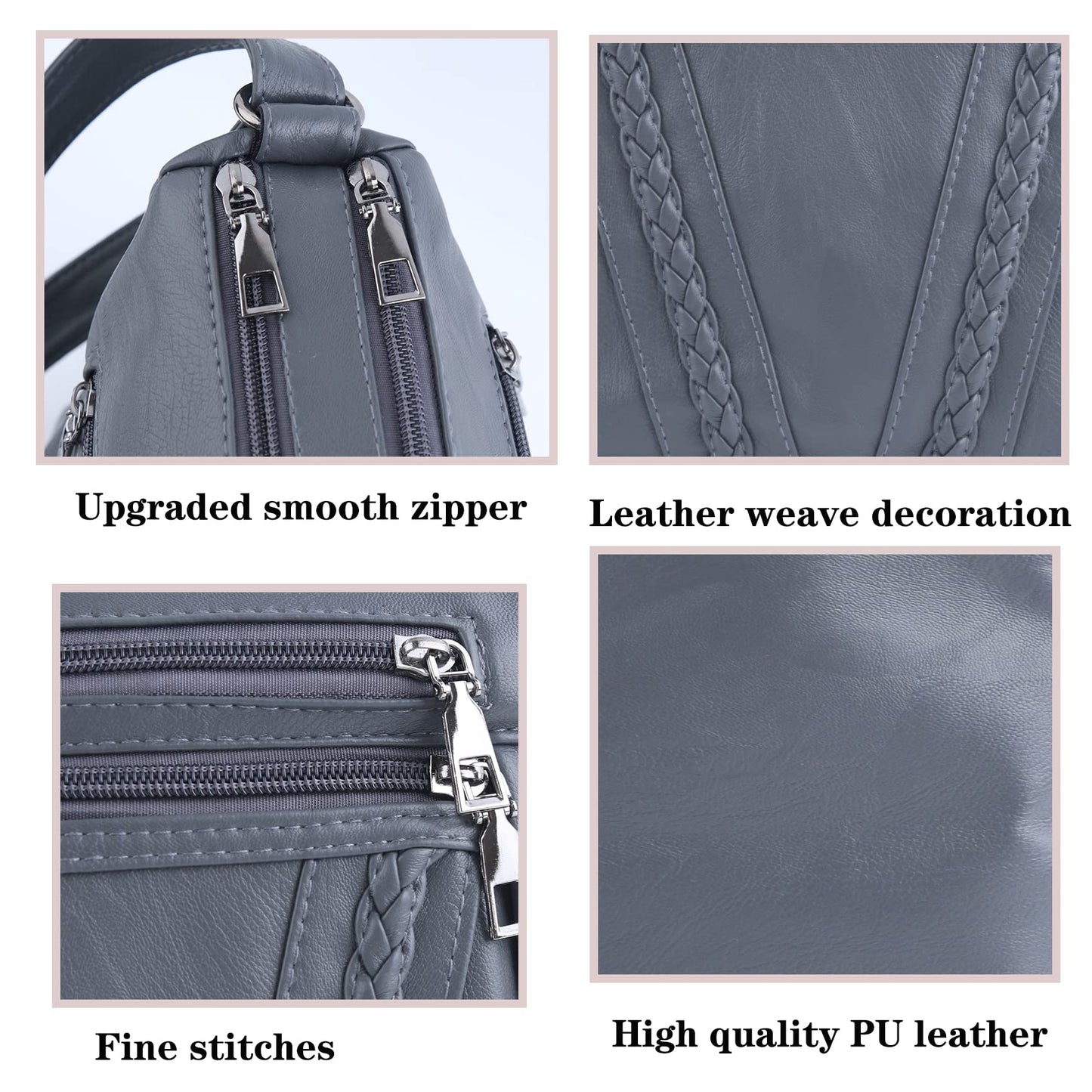 ELDA Crossbody Bags For Women Pocketbooks Soft PU Leather Purses and Handbags Multi Pocket Shoulder Bag