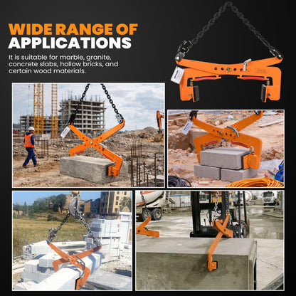 HEYVOZE 772 lbs Granite Slab Lifting Clamp, Adjustable Range: 11.8"-20.1", Heavy Duty Stone Lifting Clamps for Carrying and Vertical Transport of Marble, Concrete Blocks, Slate Sheets, Curb Stones
