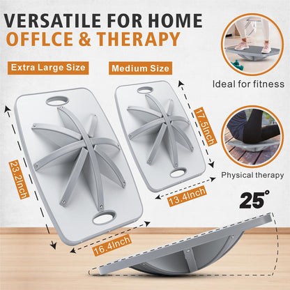 Professional Wooden Balance Board, 360 Degree Portable Wobble Board with Comfortable Surface, Standing Desk Rocker Board for Physical Therapy, Core Strength Stability Training
