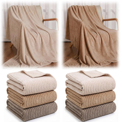 Buryeah 50 x 60 Inches Fleece Throw Blanket Soft Cute Warm Plush Flannel Fluffy Blankets for Wedding Sofa Couch Bed Seasons Employee Appreciation Gifts Bulk(Dark-Brown, Brown, Light Brown,6 Pack)