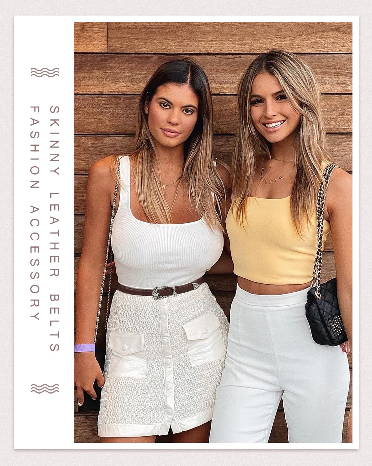 SUOSDEY Western Skinny Leather Belts for Women Adjustable Thin Waist Belt for Dresses with Vintage Buckle
