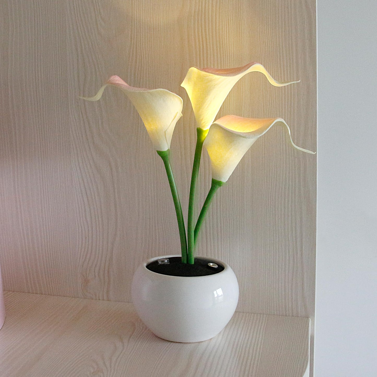Naimo Flower Night Light Rechargeable LED Night Lamp Calla Lily Table Lamp for Bedroom Living Room Birthday Party Desktop Home Decor