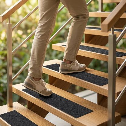 Peohud Anti Slip Traction Tape, 9.8 Inches x 16.4 Ft Heavy Duty Grip Tape for Stairs, Non Skid Abrasive Adhesive for Indoor Outdoor Steps, Stair Treads, Skateboard