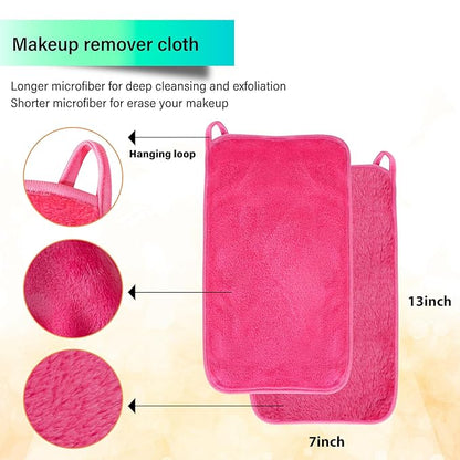 Nugilla Makeup Remover Cloths, 8 Packs Makeup Remover Towels Reusable Face Wash