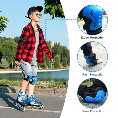 Youth/ KidsKnee Pads Elbow Pads Wrist Guards Protective Gear Set for Child Roller Skates, Cycling, Inline Skating, Scooter Skateboard, BMX Bike, Riding, and Multiple Outdoor Sports Activities