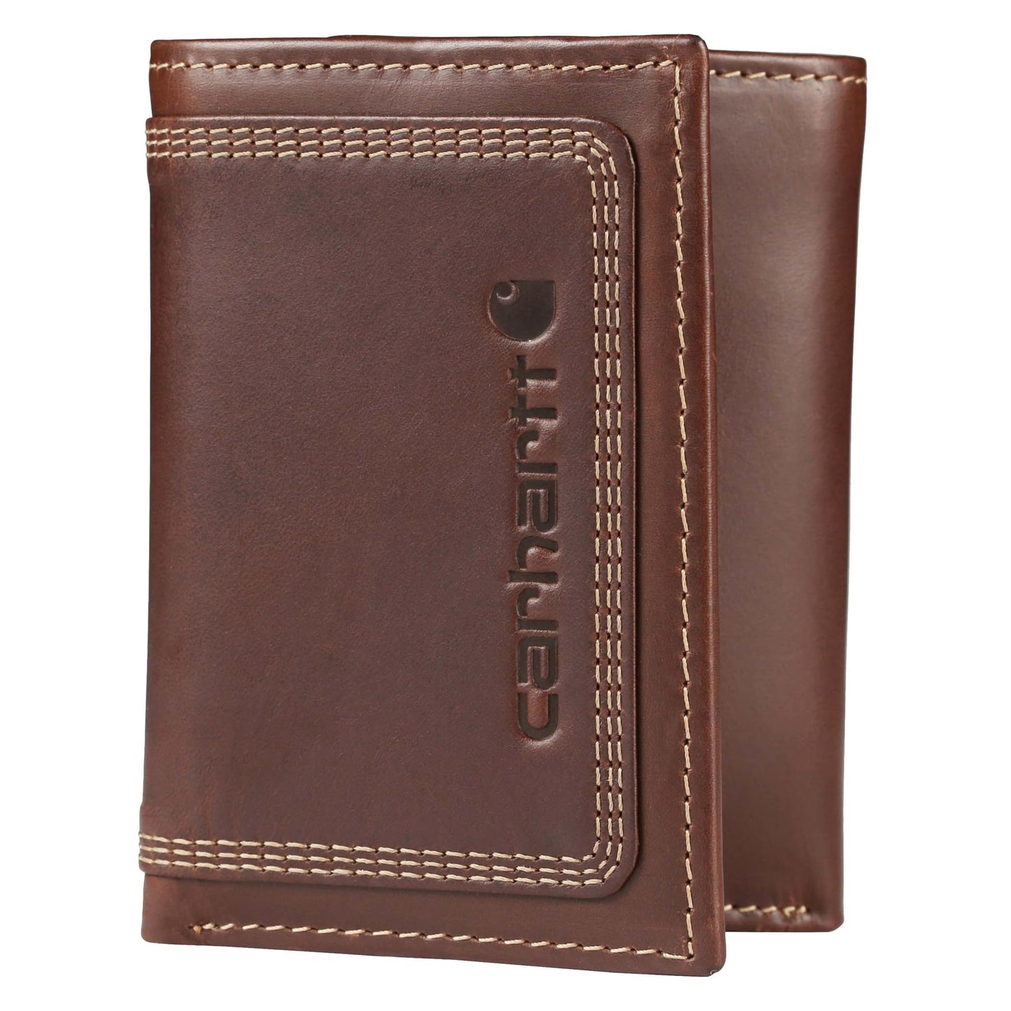 Carhartt Men’s Leather Triple Stitch Wallet, Durable Full-Grain Leather Bifold, Trifold & Rodeo Styles, Gifts for Men