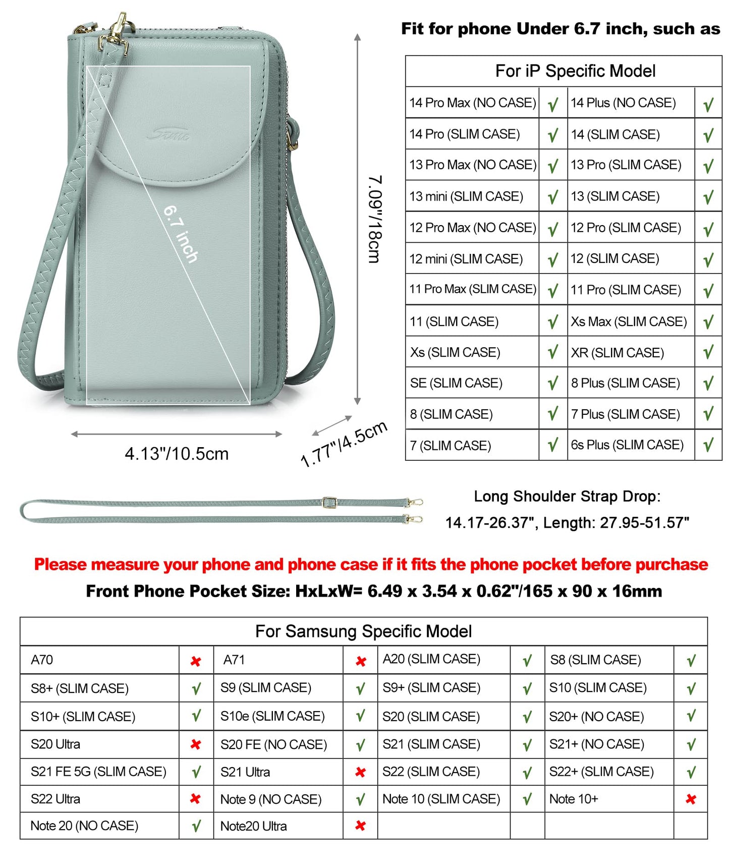 S-ZONE Small Crossbody Bags for Women Cell Phone Purse RFID Blocking Wallet Purses with Credit Card Slots